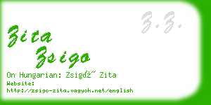 zita zsigo business card